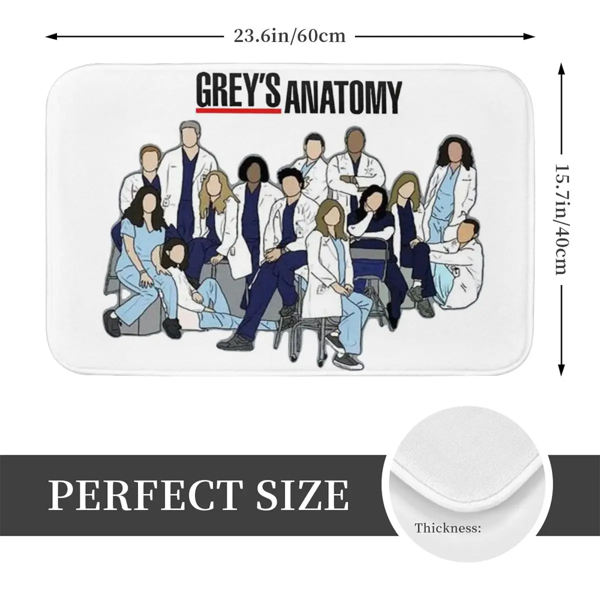 Фото Нескользящий коврик Greys Anatomy Seasons, напольный коврик, водостойкий маслостойкий ковер для кухни, входа, дома, балкона, коврики для ног №2