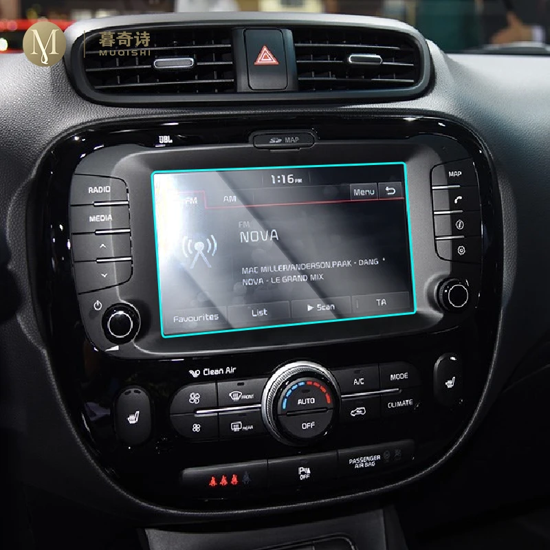 Защитная пленка из закаленного стекла для LCD экрана навигационной системы автомобиля Kia Soul 2017-2019 года выпуска, 7 дюймов.