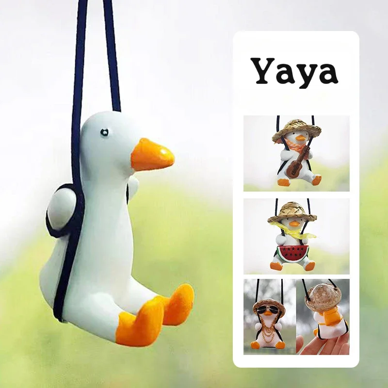 

Car Pendant Cute Anime Little Duck Swing Auto Rearview Mirror Hanging Ornaments Interior Decoraction Accessories for Girls Gifts