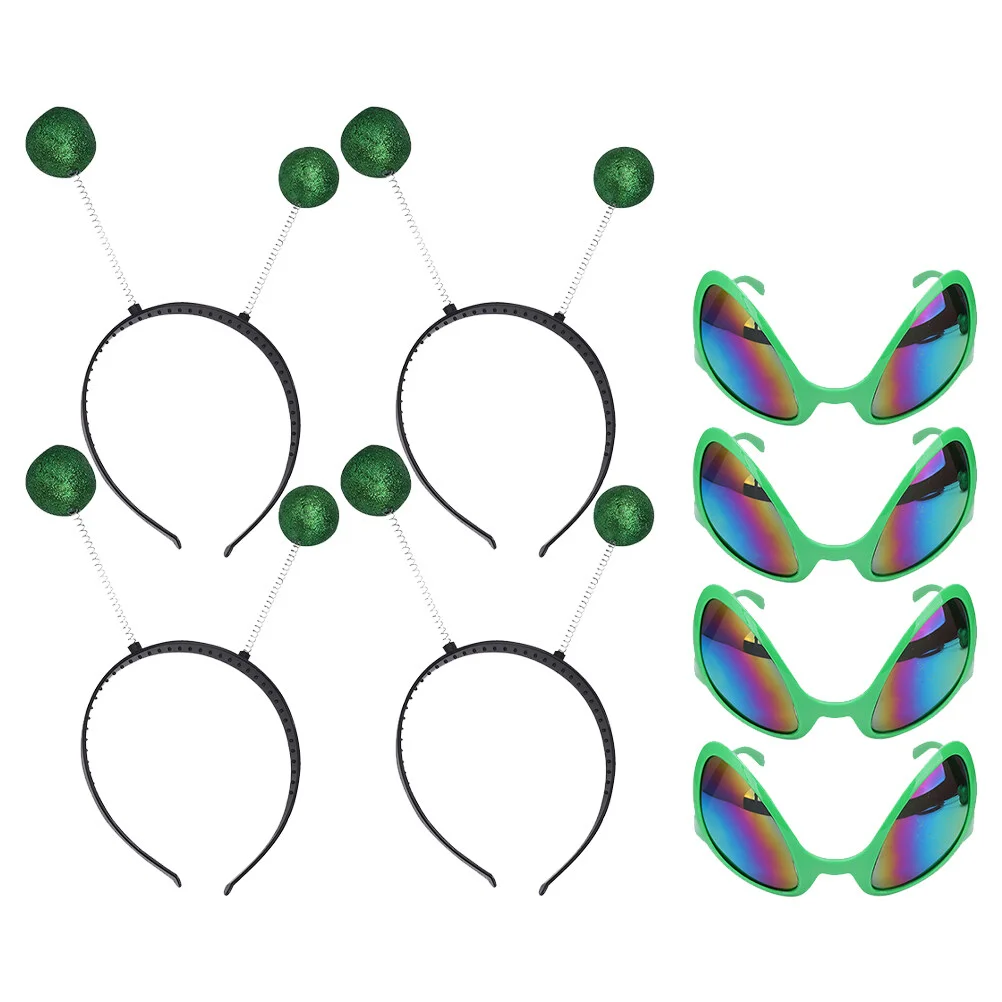 

4 Sets Plastic Glass Blue Lens Decorative Headdress Eyeglasses Hair Hoops Child