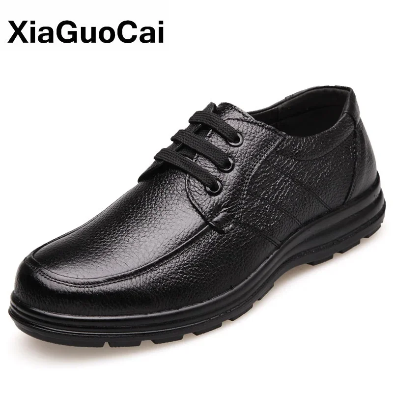 

Spring Autumn Man Genuine Leather Casual Shoes Breathable Luxury Derby Shoes Male Flats Business British Footwear Classic