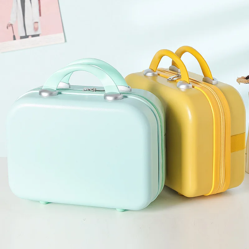 Waterproof Small Travel Case Solid Color Luggage Box Large Capacity Female ABS Makeup Storage Bag Mini Portable Suitcase