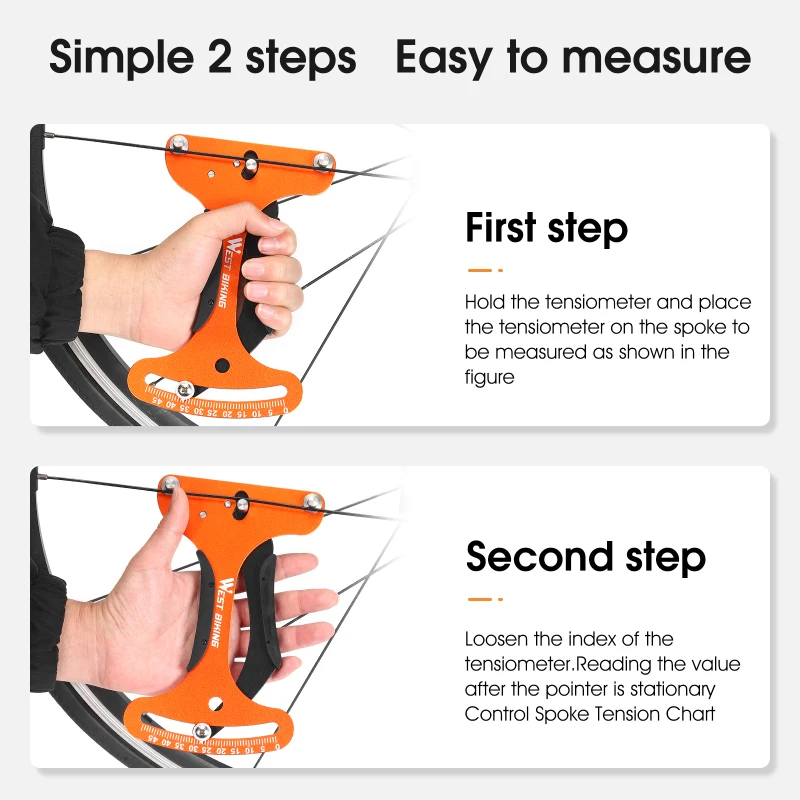 WEST BIKING Bicycle Spoke Tension Meter For MTB Road Bike Wheel Builders Tool Mountain Cycling Adjustment Indicator |