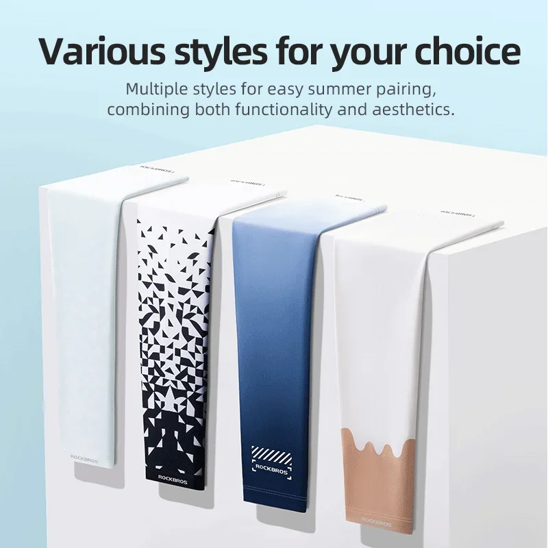 Велосипедные рукава ROCKBROS шелковые дышащие защита от УФ излучения для бега