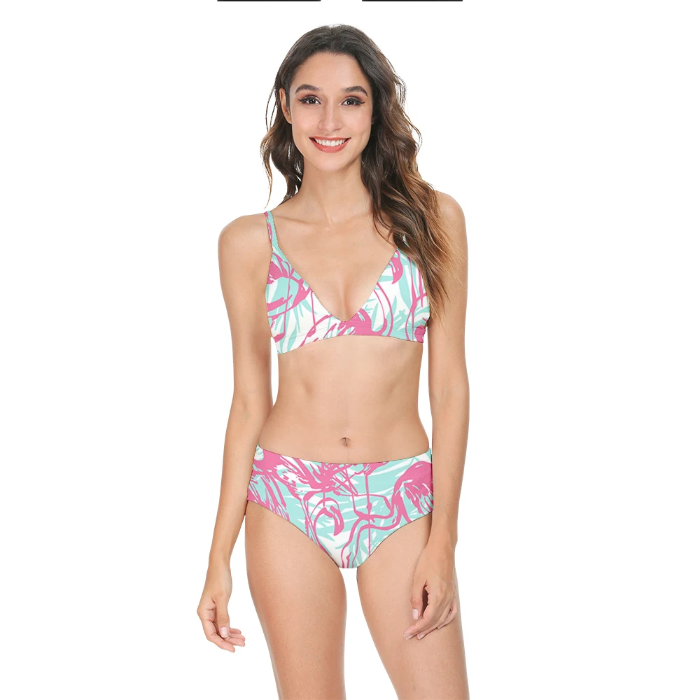 

Hawaii Print Swimsuit Women 2 Pieces High Waist Biikini Set Push Up Two Pieces Swimwear 2022 Beach Bathing Suits Bather bikini
