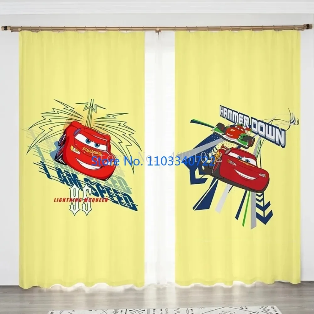 Anime Start Racing McQueen Car Window Curtain 184x215cm 3D Print Zasłony zaciemniające Pokój dzienny Sypialnia Wystrój Dziecko Dzieci Prezent