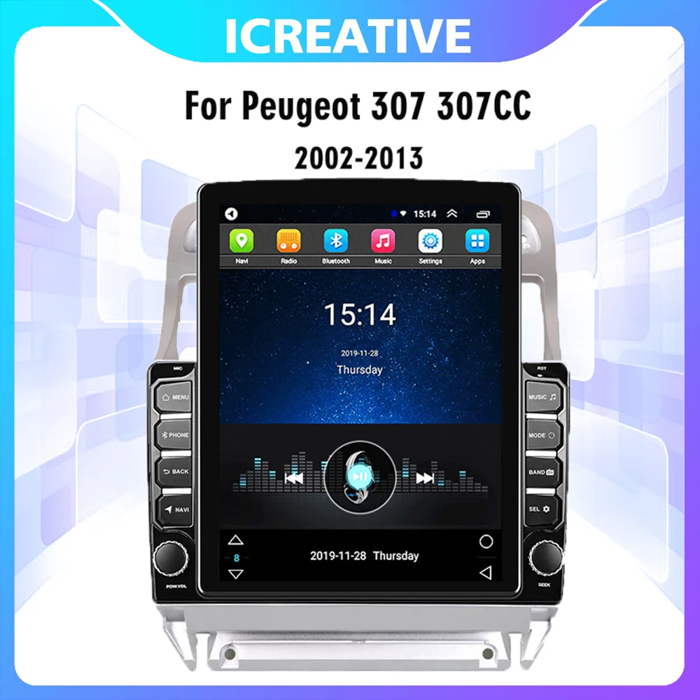 

Car Multimedia Player 4G Carplay GPS Navigation 2 Din Android 9.7" Tesla Screen Autoradio For Peugeot 307 307CC 307SW 2002-2013