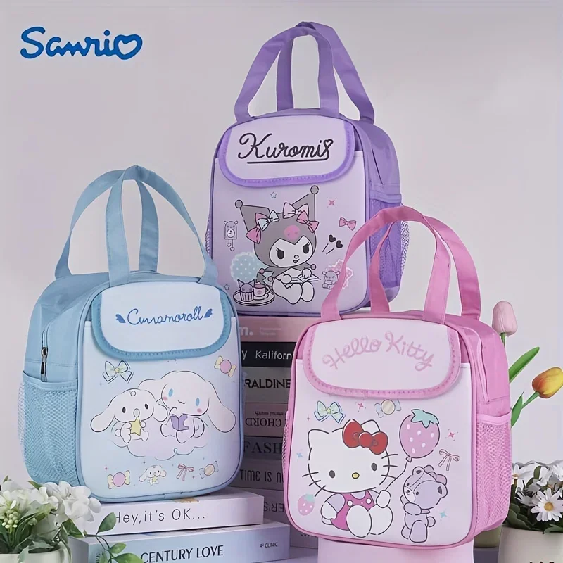 Милый Ланч-бокс Sanrio Kuromi с мультипликационным рисунком My Melody Cinnmoroll двухслойный