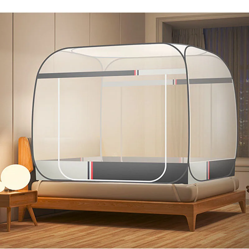 

2021 New Style No Need To Install Yurt Mosquito Nets Bottom Bottomless Mosquito Nets Three-Door1.2m1.5m1.8m2.0m2.2m Bed Tent