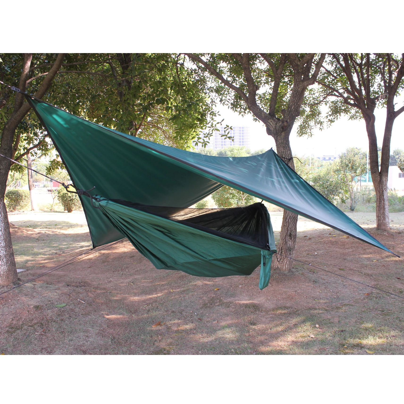 Сетчатый гамак HooRu для кемпинга подвесной двойной с москитной сеткой и
