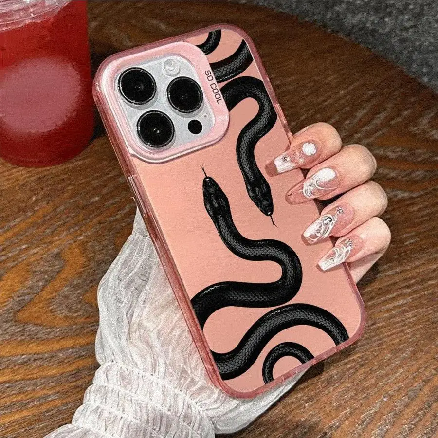 Чехол для телефона Snake Rose Skull Blvck Apple iPhone 16 11 13 15 12 14 Pro Max Plus Coque Cover