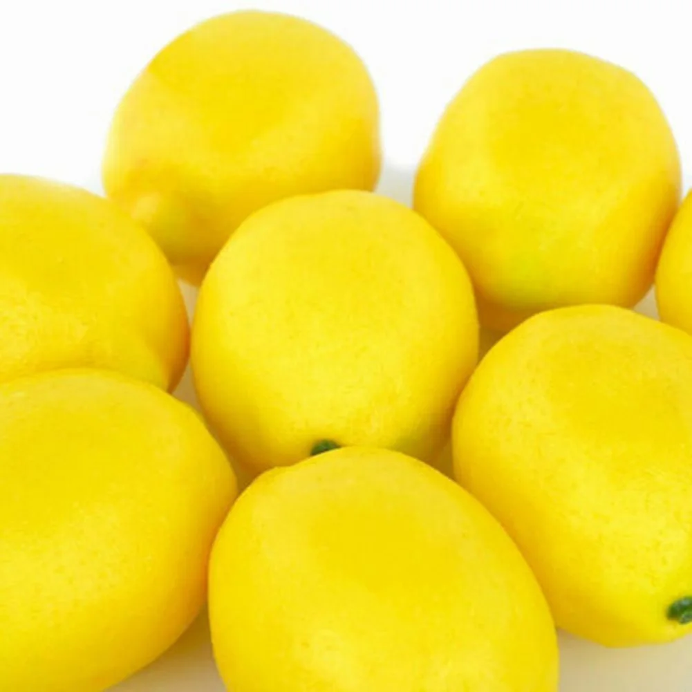 

10PCS Artificial Fake Lemons Lemon Lifelike Fruit Home Party Wedding Decoration Perfect For Kitchen Counter Glass Jar