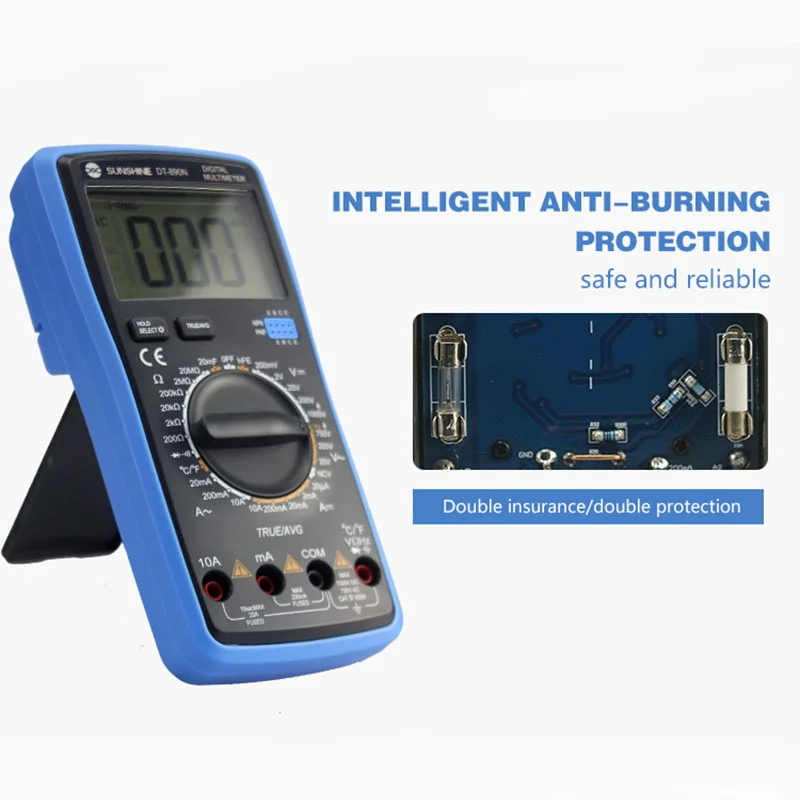 

Sunshine DT-890N Digital MultiMeter Intelligent High Precision Automatic Range Multimeter Precision and Stable Tester