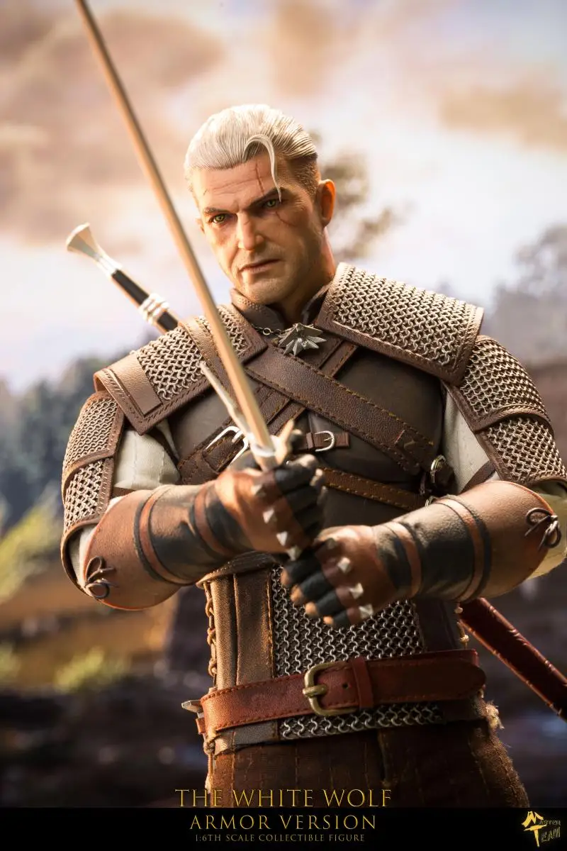 

MTTOYS006 1/6 Armor Edition White Wolf Demon Hunter Geralt Action Figure Set in stock