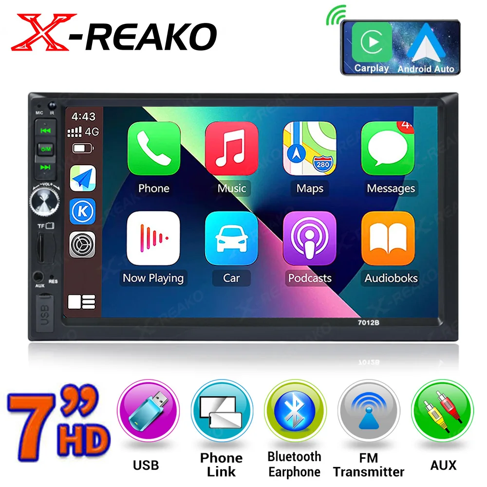 

X-ERAKO 2Din 7012B MP5 плеер FM автомобильное радио стерео аудио Музыка USB цифровой сенсорный экран Bluetooth AUX вход плеер