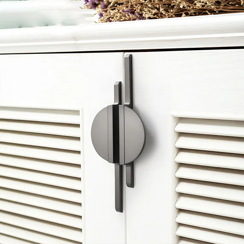 new modern simple golden gray round counter cabinet door drawer pulls kitchen cupboard door handle furniture handles hardware free global shipping