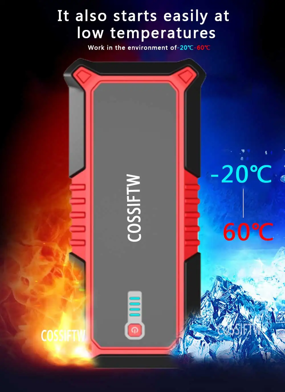 COSSIFTW ump стартер Power Bank 1500A портативный автомобильный аккумулятор для 12 В аварийный