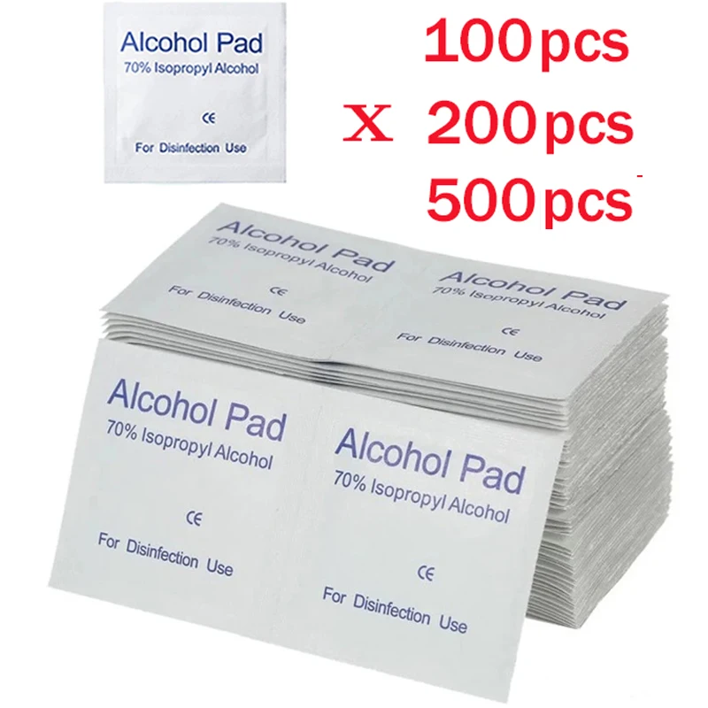 

Alcohol Pad 500 Pcs/50pcs Disinfectant Wipes Disinfection Piercing Alcohol Wipe Pad Pack for Glass Nail Sterilization Cotton