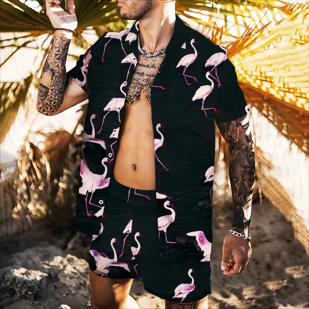 

Men's Jacket 2022 summer 3d printing hot sale high quality casual leaves bird flower cardigan camouflage decorative top