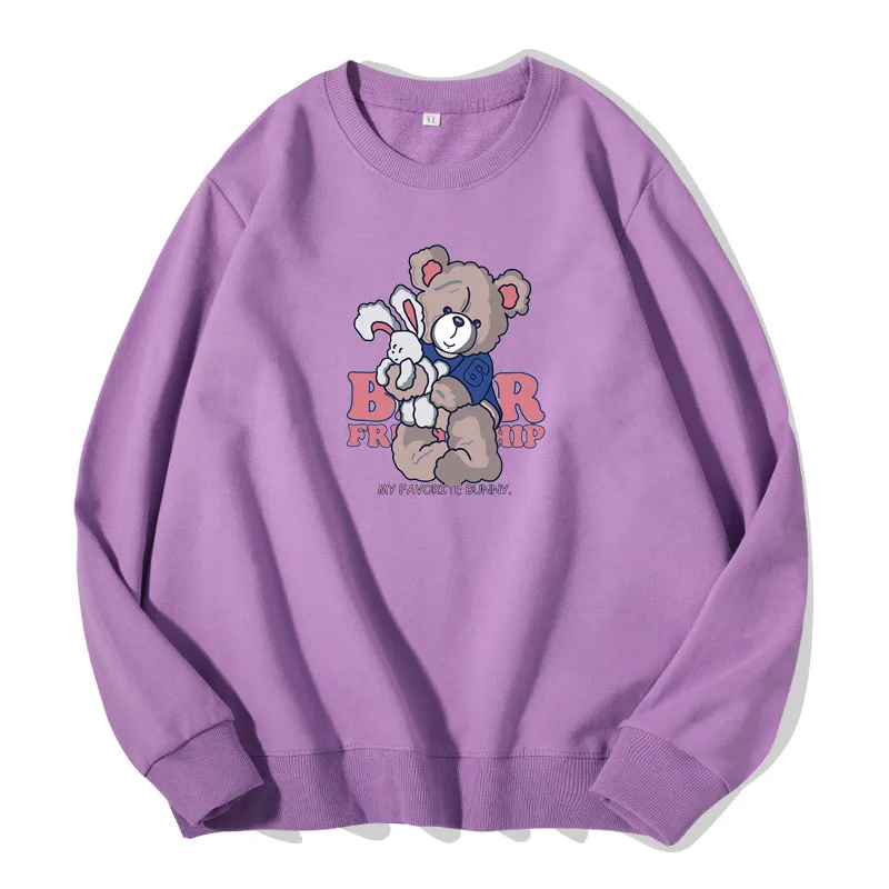 Женские толстовки с капюшоном толстовка принтом милого медведя для девочек