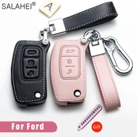 for ford fusion mondeo mustang f 150 explorer edge 2015 2016 2017 2018 leather car key cover bag shell case keychain protector