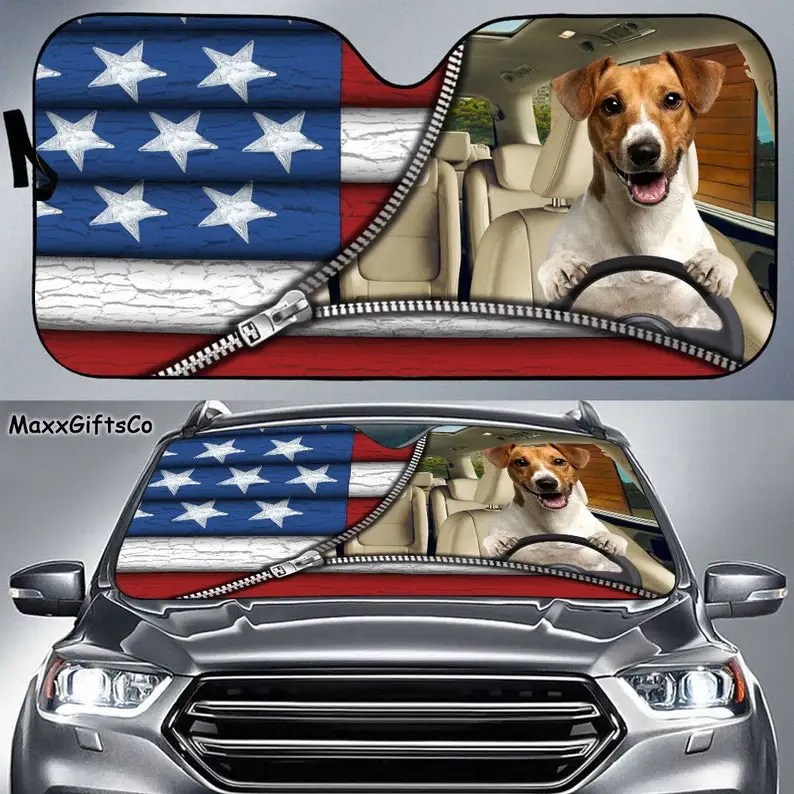 

Jack Russell Terrier Car Sun Shade, Dog Windshield, Dog Sunshade, Dog Car Accessories, Car Decoration, Gift For Dad, Mom