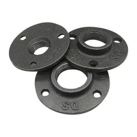 1pc 12 34 1 black decorative malleable iron floorwall flange malleable cast iron pipe fittings garden decor