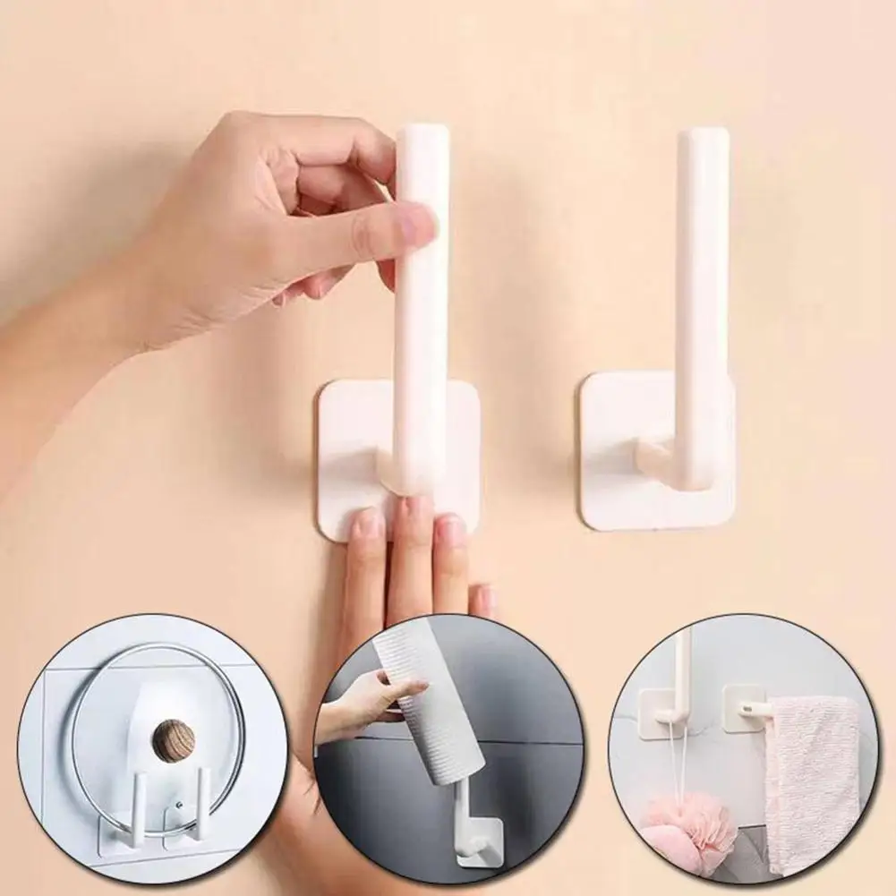

Paper Towel Holder Punch Free Wall Mounted Hooks Paper Roll Rack Kitchen Shelf Perforated Pot Lid Holder Kitchen Accessories