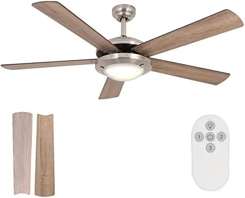 

Inch Ceiling Fans with Lights(2 * E26 Base Bulb Included) Remote Control, Reversible Motor and Blades, ETL Listed, for Patio Liv