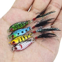sequins mixed color spinner spoon fishing lure set metal artificial baits wobbler rotating bait with treble hooks kit