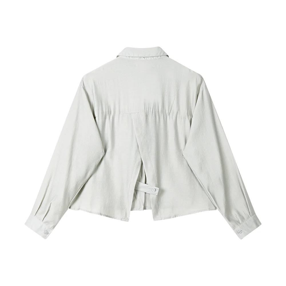 Рубашка Civicera Design Sense с разрезом сзади короткая женская летняя Тонкая