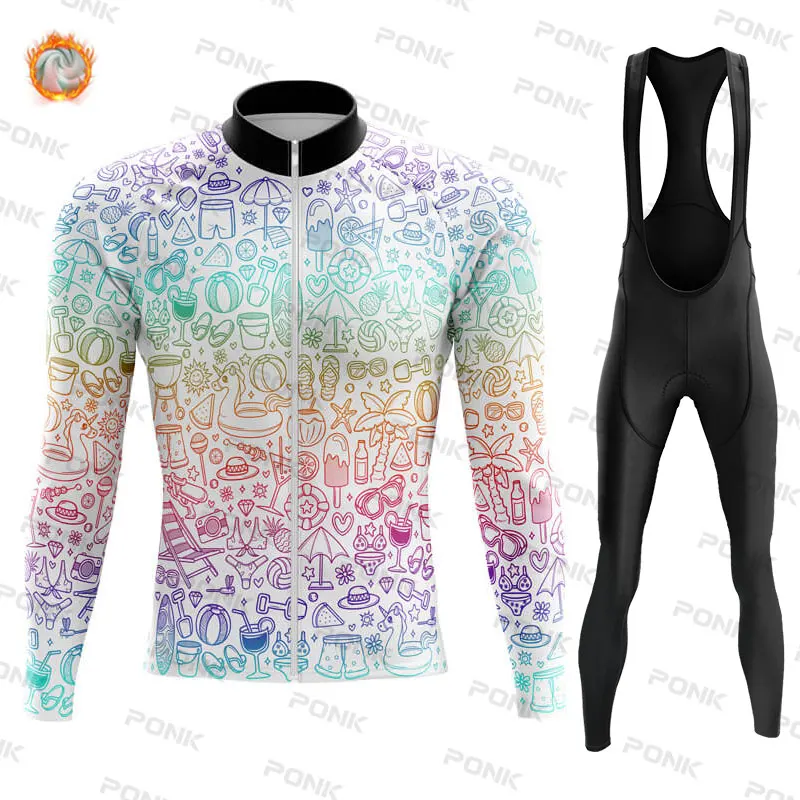 

2023 Winter Thermal Fleece Pro Cycling Jersey Set Mountian Bicycle Clothes Wear Ropa Ciclismo Racing Bike Clothing Cycling Set