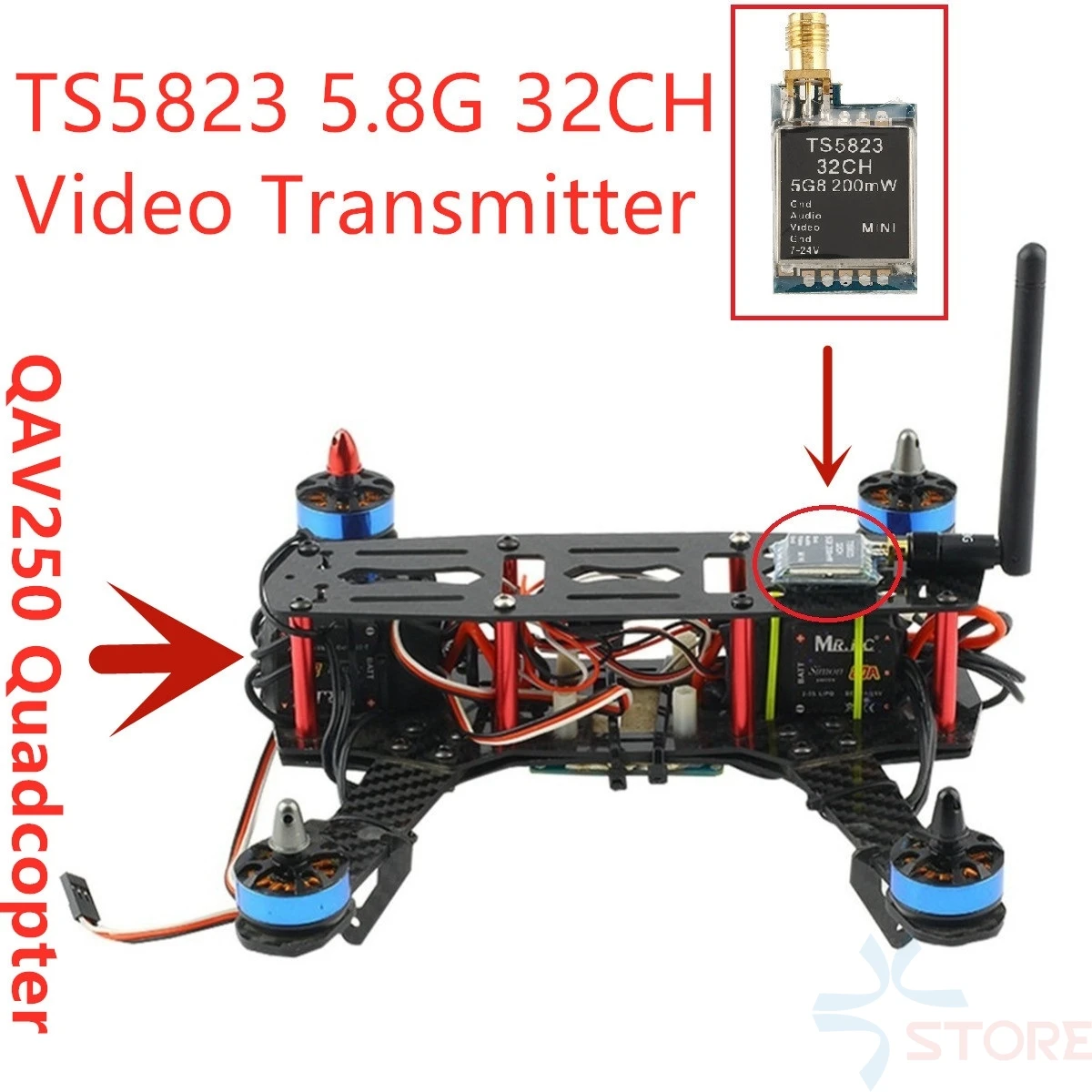 Best Price ! FPV SYSTEM COMBO 5.8G Video Transmitter TS5823 and HJ32TR RC32 Receiver for Racing Drone Quadcoper | Игрушки и хобби