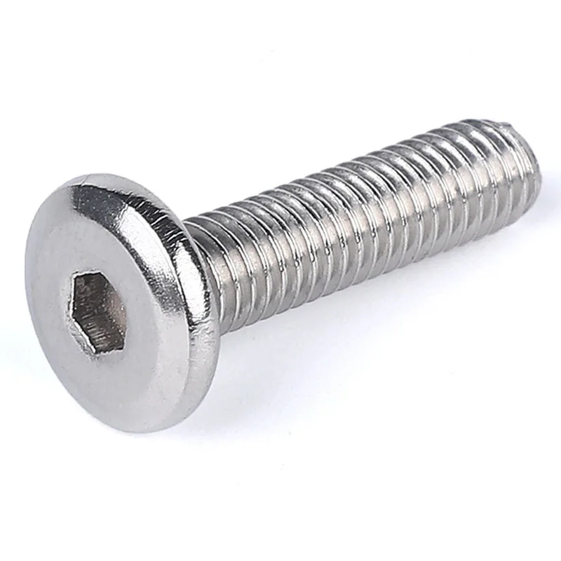 100pcs/lot 304 Stainless Steel Large Flat Hex Hexagon Socket Head Allen Screw Furniture Connector Joint Bolt M3 M4 M5 M6 - купить по