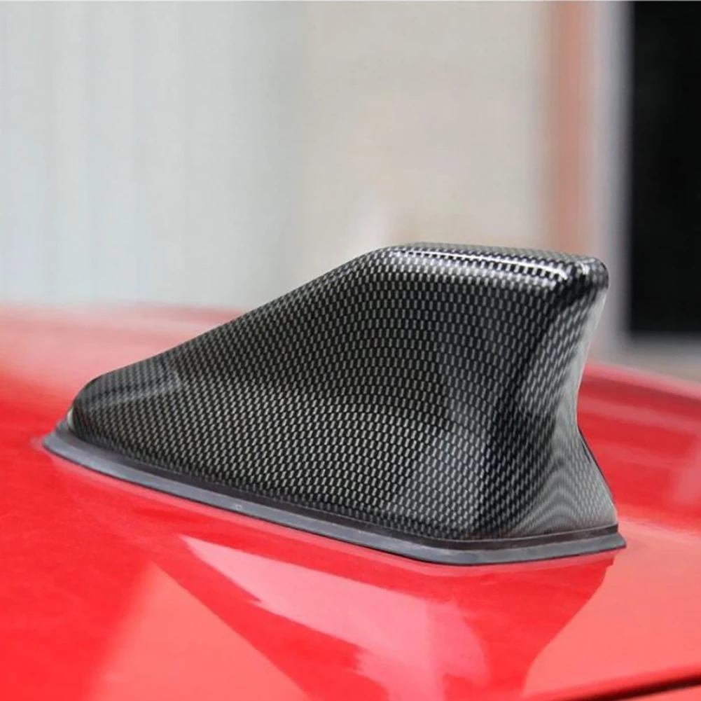 

16cm Universal Carbon Fiber Look Car Roof Top Mount Shark Fin Aerial Antenna Toppers Auto Radio AM FM Antenna Signal Amplifier