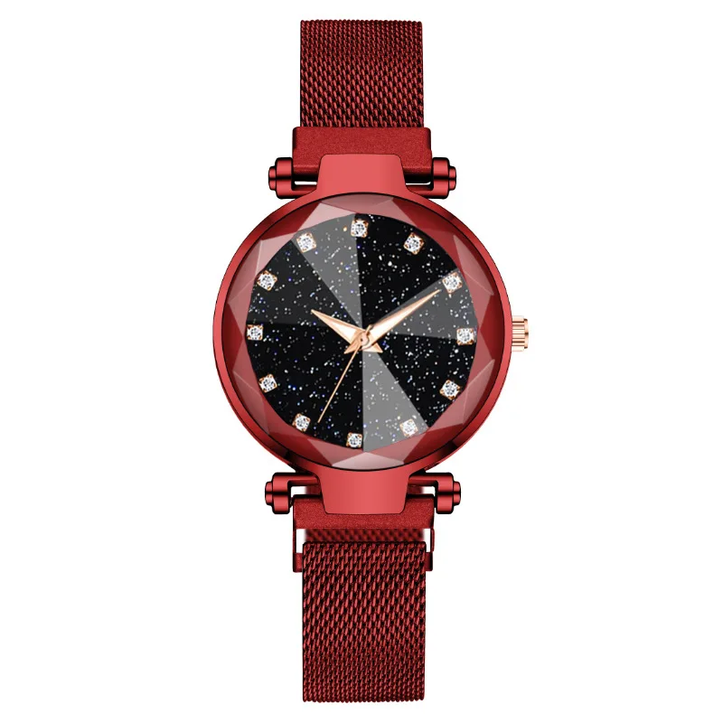 

Fashion Round Quartz Frosted Dial Casual Wrist Watches Stainless Net Strap Fashionable Clock Waterproof Wristwatch for Women