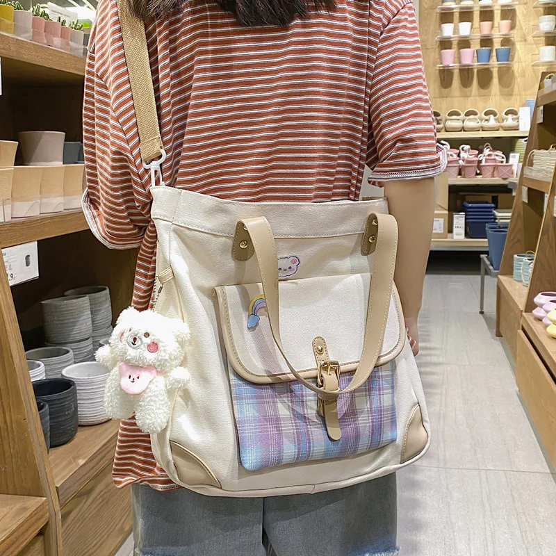 

Women Shoulder Messenger Bag Cute Canvas Fashion Crossbody Bag Handbags Large Capacity Travel Handbag For Teenage Girls