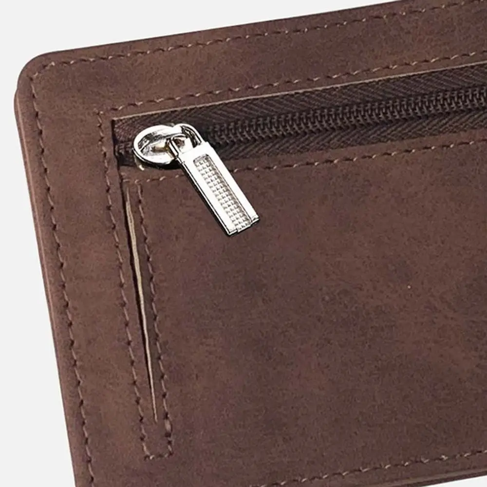 Мужской тонкий кошелек на молнии с отделением для карт