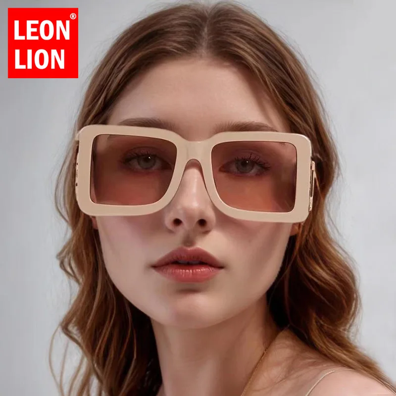 LeonLion Большие Квадратные Солнцезащитные очки женские модные солнцезащитные в