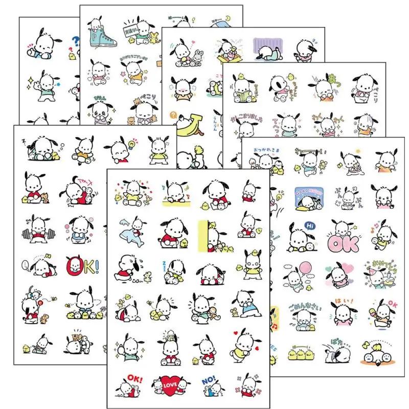 

Kawaii Sanrios Anime Sticker Pochacco Cartoon Cute Pattern Pvc Hand Account Stickers Accessories Decorative Toys For Girls Gift
