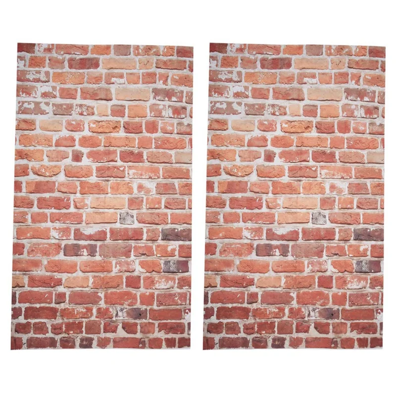 

2Pcs 3X5ft Vinyl Vintage Red Brick Wall Studio Backdrop Photography Background Prop