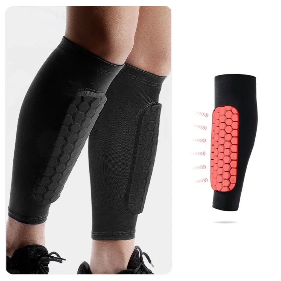 Protège-tibia de Football en nid d'abeille, 1 pièce, bouclier de Football, Legging de sport, manchons de jambe, équipement de protection, protecteur de tige