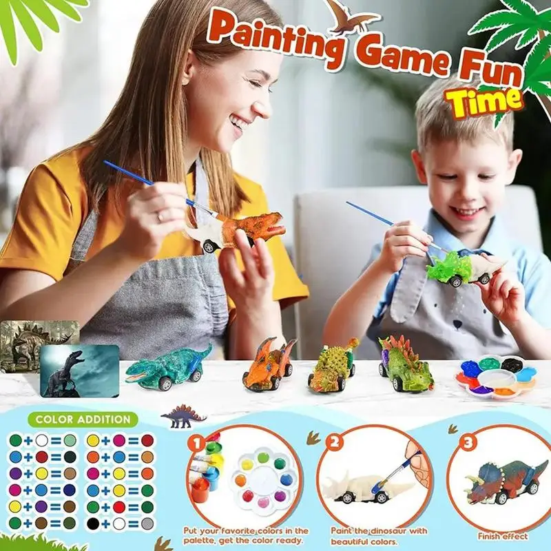 

Dinosaur Toys Painting Set Painting Kit Dinosaurs Toys DIY Experience Art Paint Set Educational Learning Toy Gift For Children