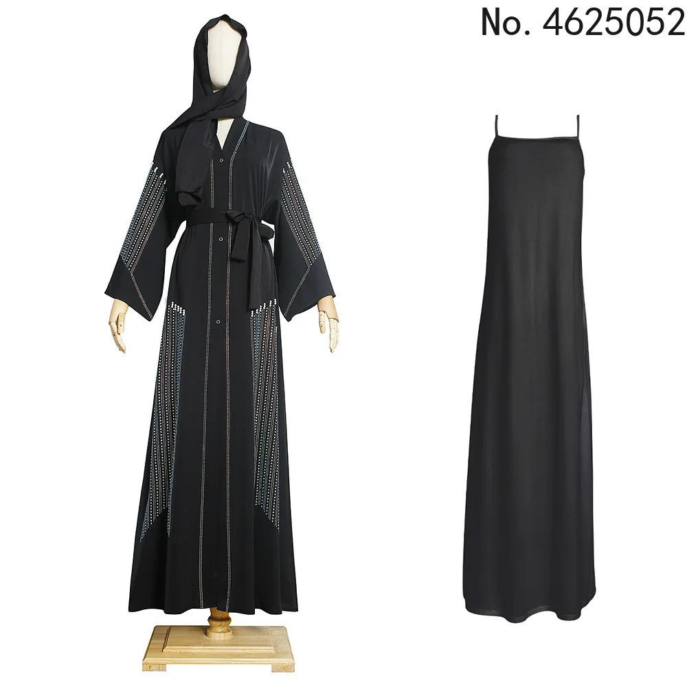 

Халат женский двухслойный со стразами, модный длинный кардиган в мусульманском стиле, юбка-абайя, вечерние нее платье в исламском стиле, бол...