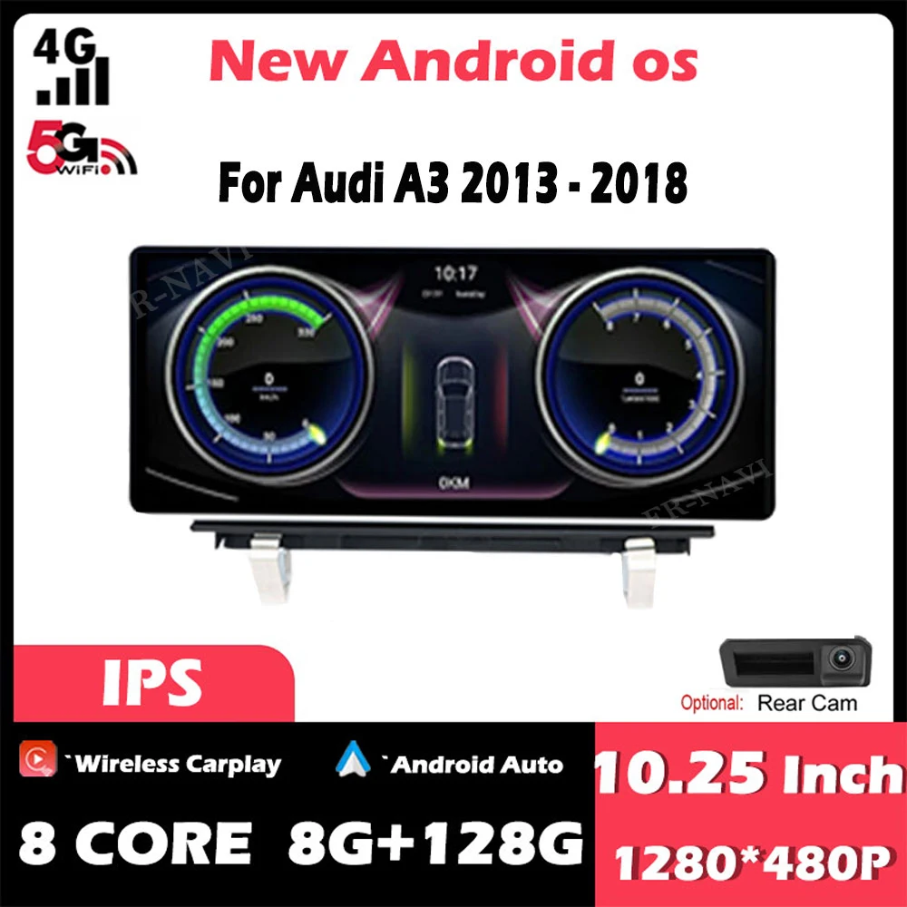 

8 Core Android 13 For Audi A3 2013 - 2018 Car IPS Screen Radio Multimedia Player GPS Navigation Stereo Video Head Unit CarPlay