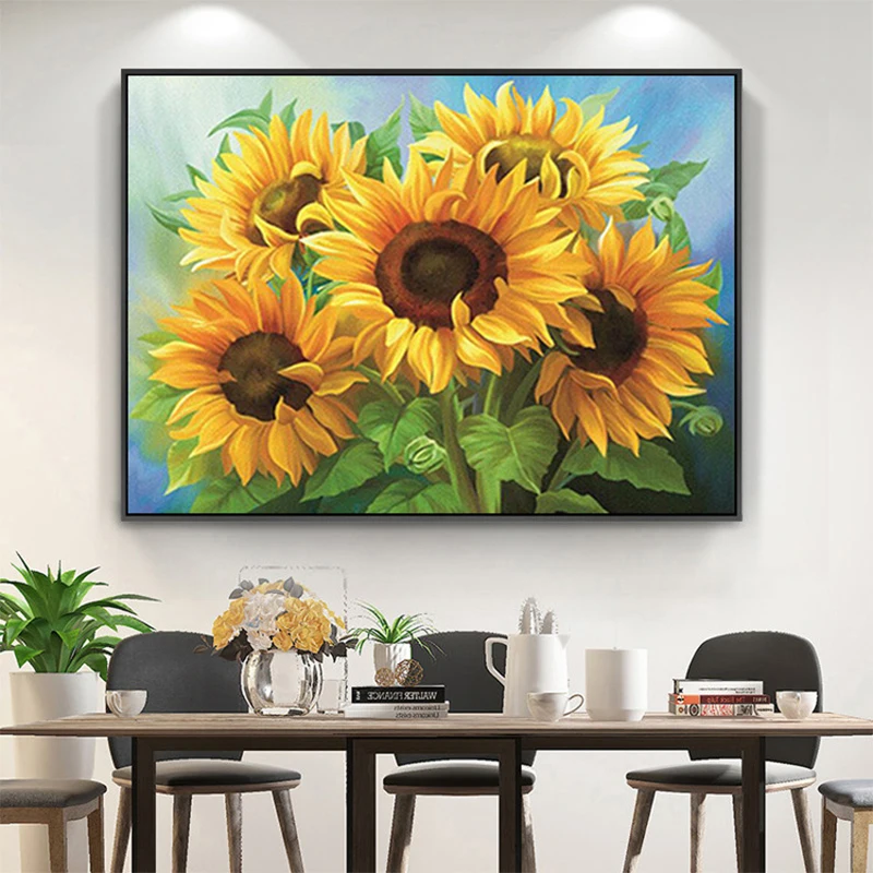 

5D Diamond Painting Sunflower Full Diamond Art Embroidery diy Large Living Room Office Home Decore Diamond Cross Stitch Kits