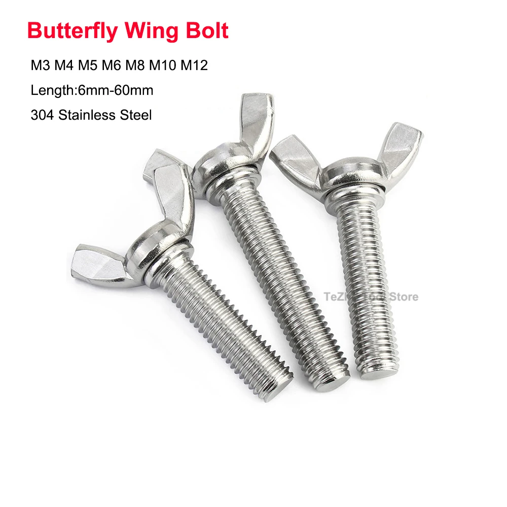 Болт с крылом-бабочкой ручная затяжка винт головкой большим пальцем нержавеющая