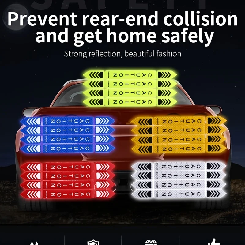 4 шт./набор светоотражающие наклейки для автомобиля