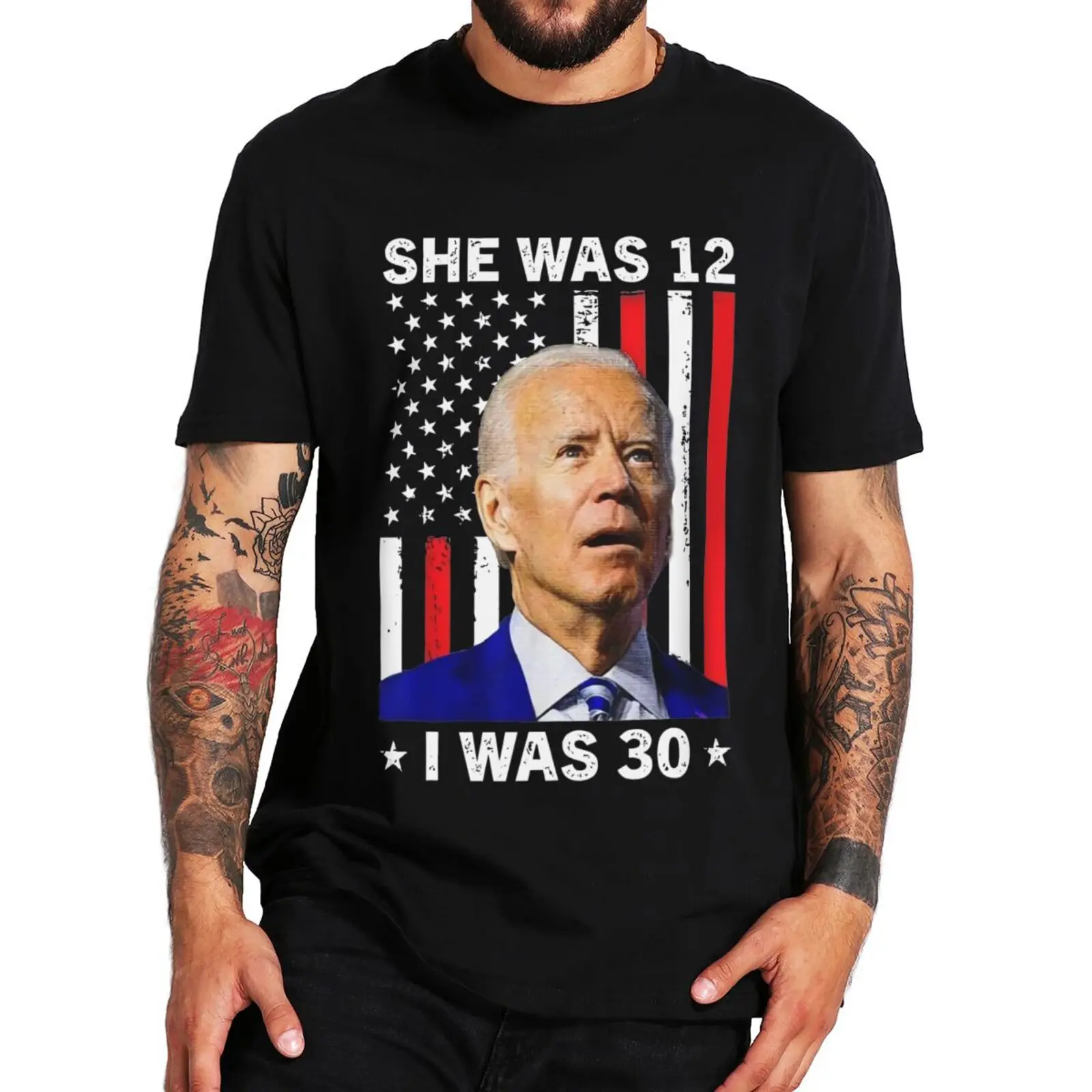 

Футболка с надписью «She Was 12 And I Was 30»