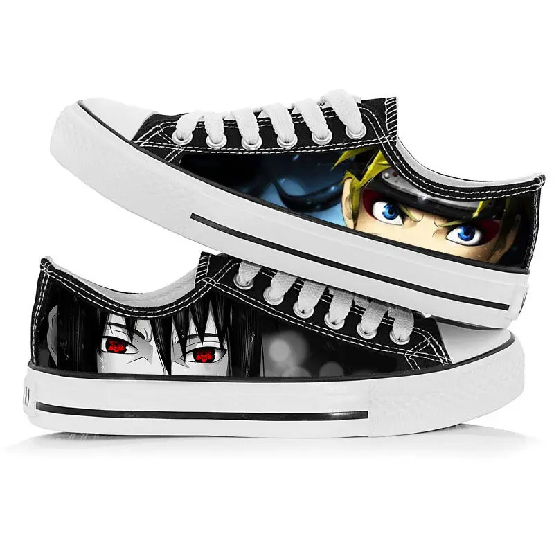 

Anime Sharingan Print Canvas Shoes Cosplay Sasuke Sharingan Student Vulcanize Shoes Classic Graffiti Casual Sneakers